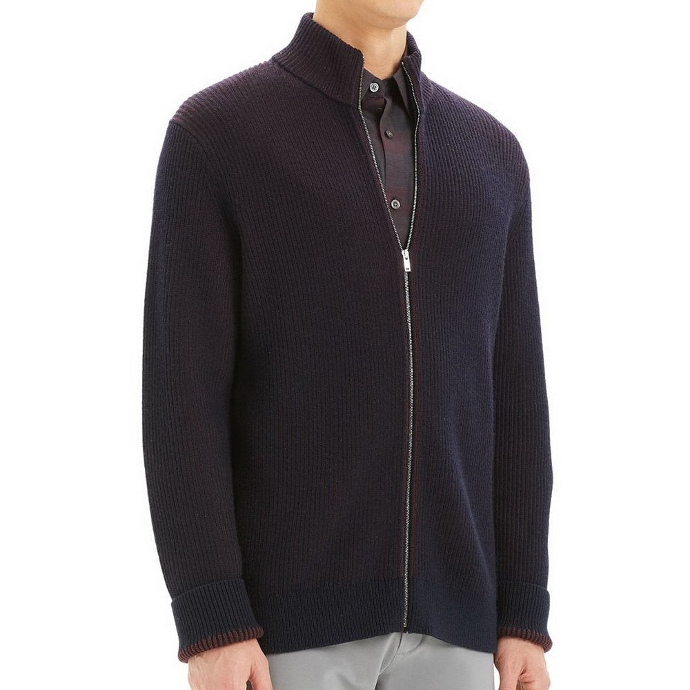 NWT Theory Mock Neck Zip Sweater in Merino Wool - Picture 7 of 10